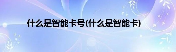 什么是智能卡号(什么是智能卡)
