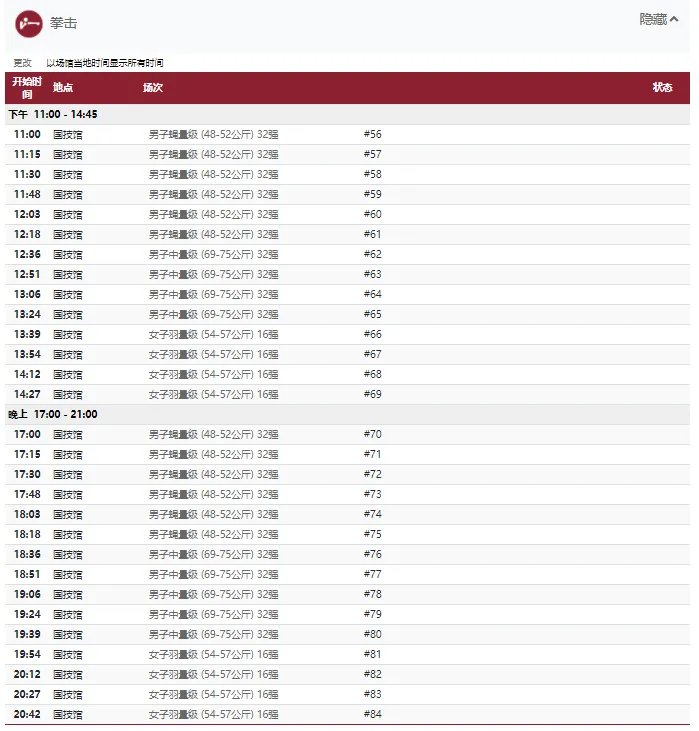 2021东京奥运会7月26日比赛详细赛程 2021东京奥运会7月26日比赛项目
