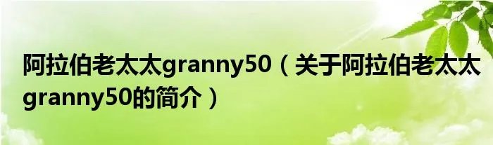 阿拉伯老太太granny50(关于阿拉伯老太太granny50的简介)