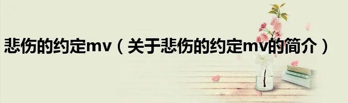 悲伤的约定mv（关于悲伤的约定mv的简介）