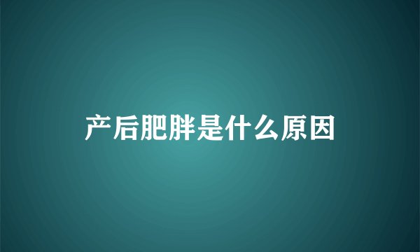 产后肥胖是什么原因