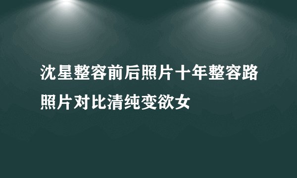 沈星整容前后照片十年整容路照片对比清纯变欲女