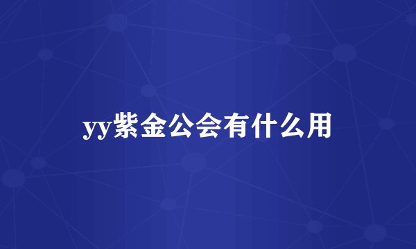 yy紫金公会有什么用