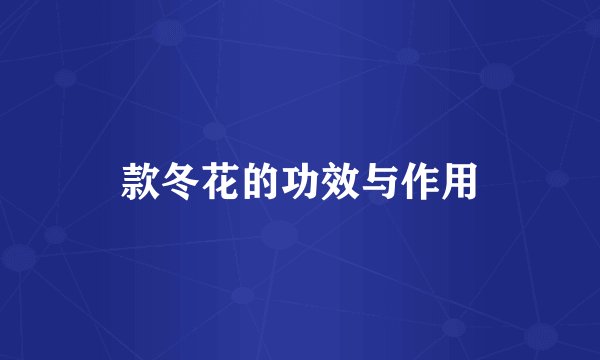 款冬花的功效与作用
