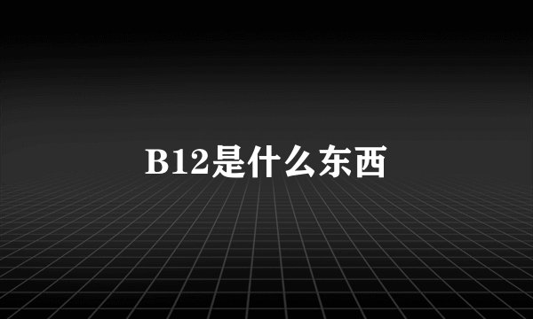 B12是什么东西