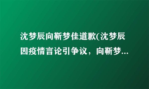 沈梦辰向靳梦佳道歉(沈梦辰因疫情言论引争议，向靳梦佳道歉)
