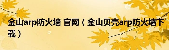 金山arp防火墙 官网（金山贝壳arp防火墙下载）