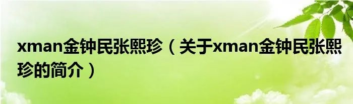 xman金钟民张熙珍(关于xman金钟民张熙珍的简介)