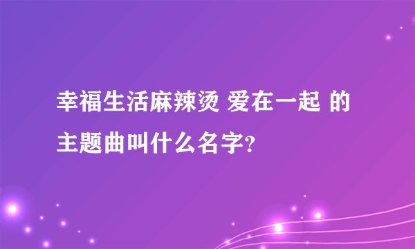 幸福生活麻辣烫 爱在一起 的主题曲叫什么名字？