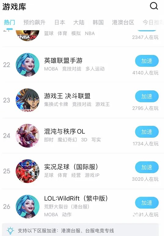 游戏加速器免费版下载推荐2022 游戏加速器免费版推荐