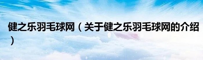 健之乐羽毛球网（关于健之乐羽毛球网的介绍）