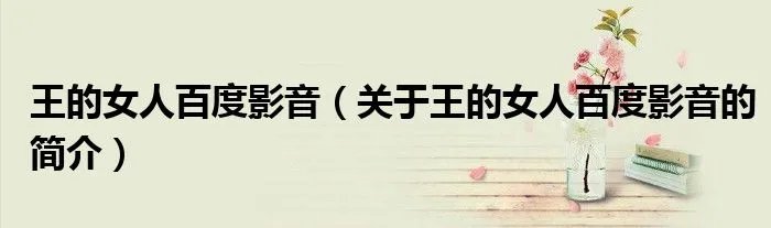 王的女人百度影音（关于王的女人百度影音的简介）