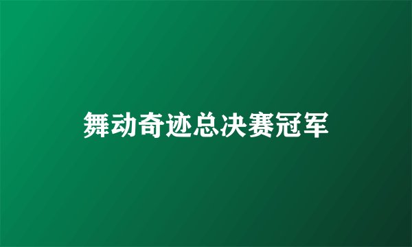 舞动奇迹总决赛冠军
