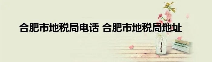 合肥市地税局电话 合肥市地税局地址