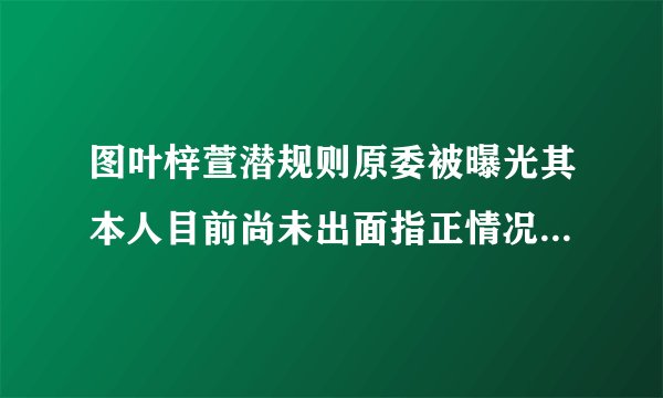 图叶梓萱潜规则原委被曝光其本人目前尚未出面指正情况-飞外网