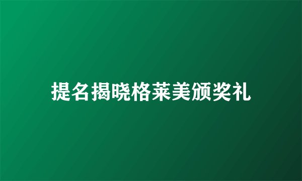 提名揭晓格莱美颁奖礼
