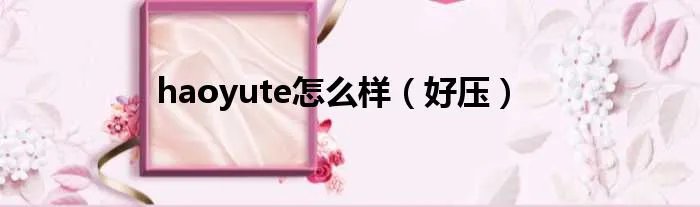 haoyute怎么样（好压）