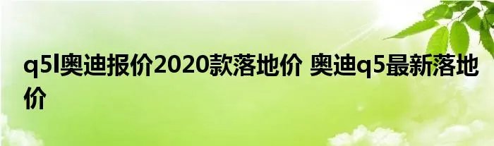 q5l奥迪报价2020款落地价 奥迪q5最新落地价