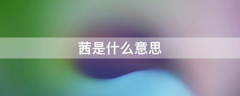 茜是什么意思