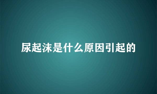 尿起沫是什么原因引起的