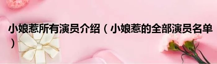小娘惹所有演员介绍（小娘惹的全部演员名单）