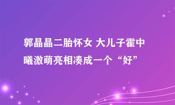 郭晶晶二胎怀女 大儿子霍中曦激萌亮相凑成一个“好”