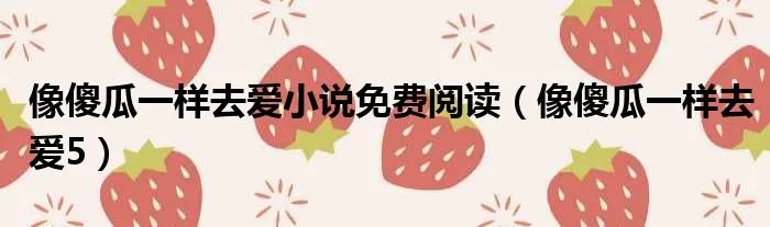 像傻瓜一样去爱小说免费阅读（像傻瓜一样去爱5）