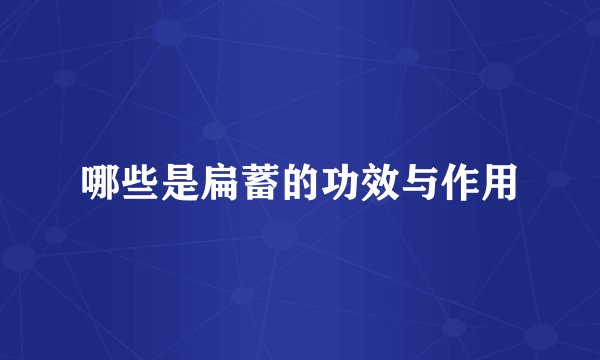 哪些是扁蓄的功效与作用