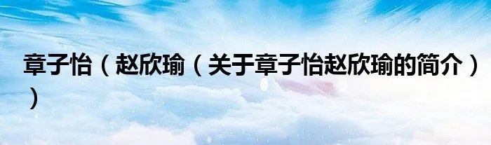 章子怡（赵欣瑜（关于章子怡赵欣瑜的简介））