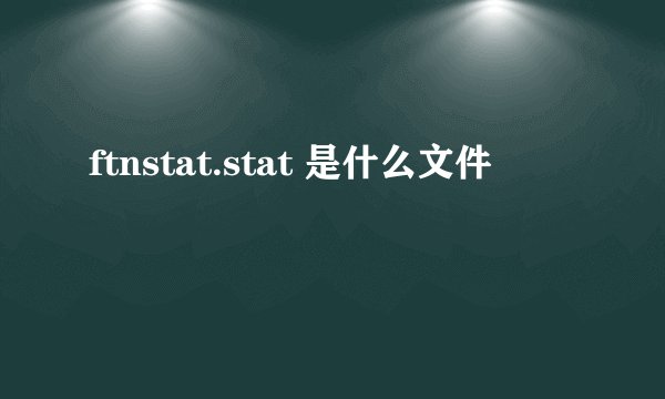 ftnstat.stat 是什么文件