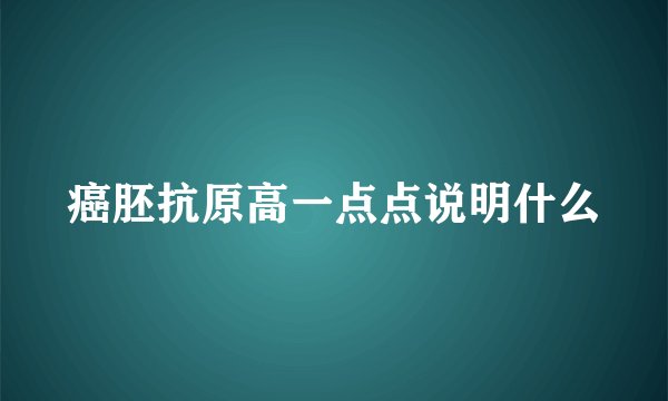癌胚抗原高一点点说明什么