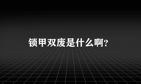 锁甲双废是什么啊？