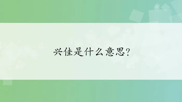兴佳是什么意思？