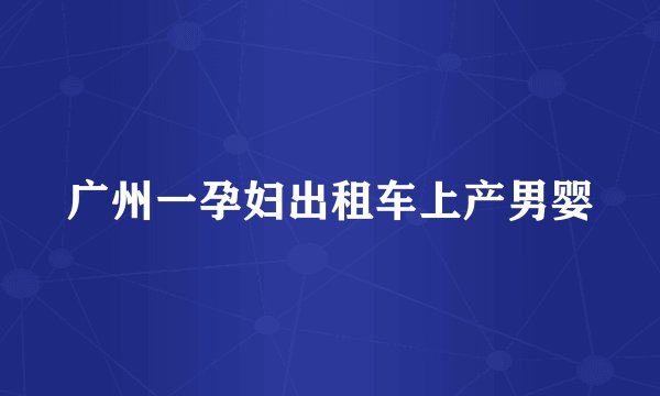 广州一孕妇出租车上产男婴