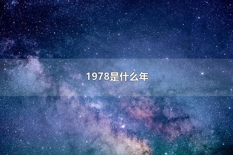 1978是什么年 1978年属马吗