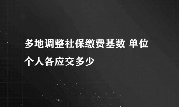 多地调整社保缴费基数 单位个人各应交多少