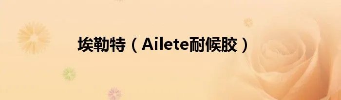 埃勒特（Ailete耐候胶）