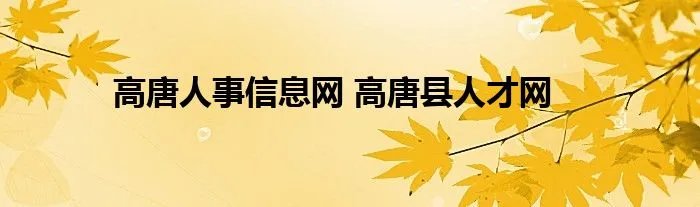 高唐人事信息网 高唐县人才网