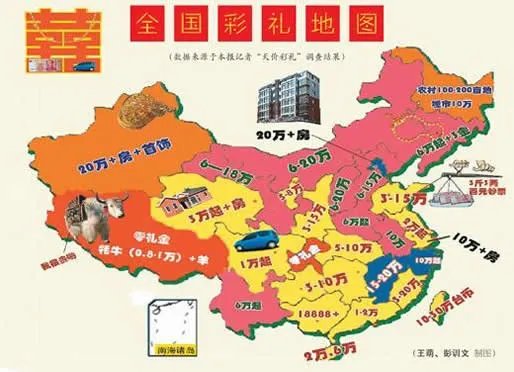 女子出嫁聘礼720件的场面：720件聘礼那么彩礼可想而知