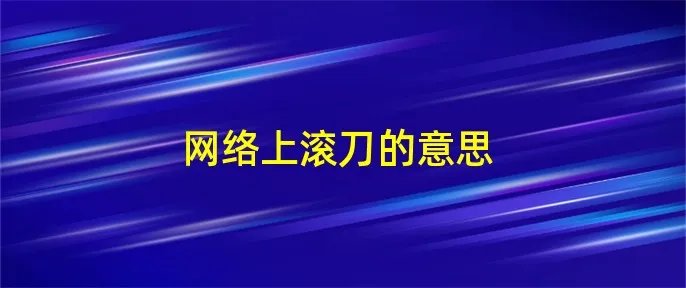 网络上滚刀的意思