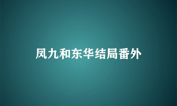 凤九和东华结局番外