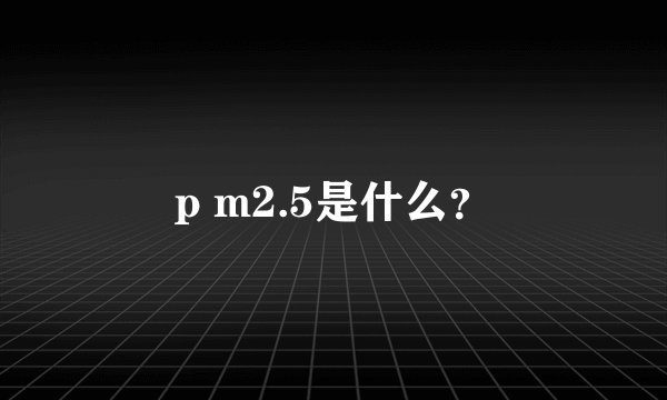 p m2.5是什么？