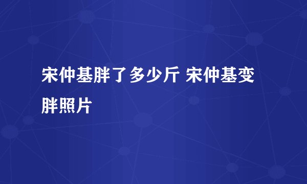 宋仲基胖了多少斤 宋仲基变胖照片