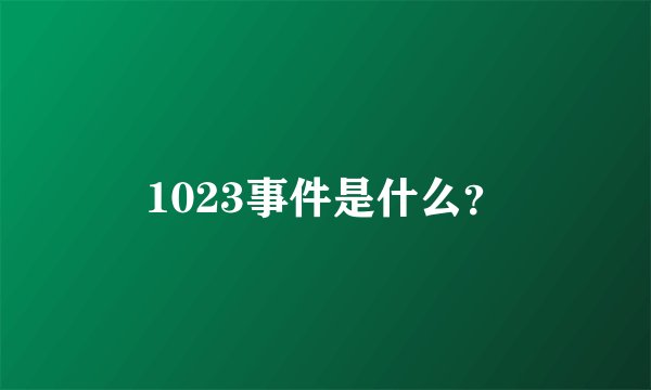 1023事件是什么？