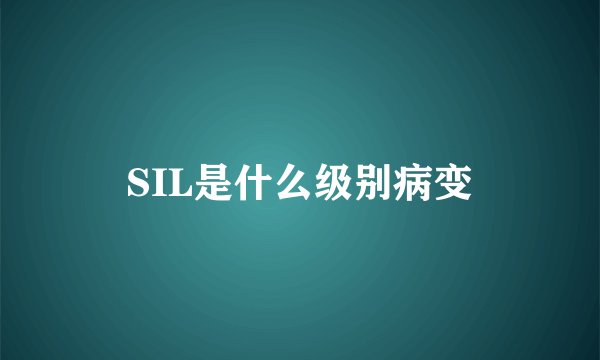 SIL是什么级别病变