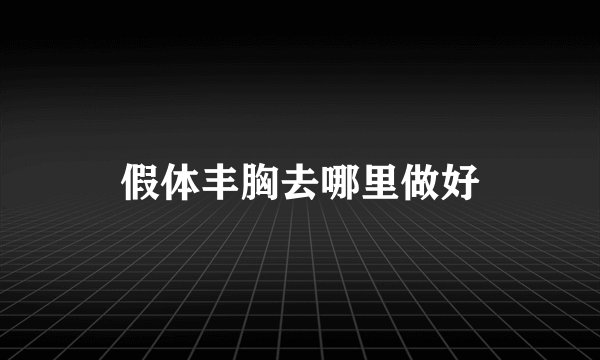 假体丰胸去哪里做好