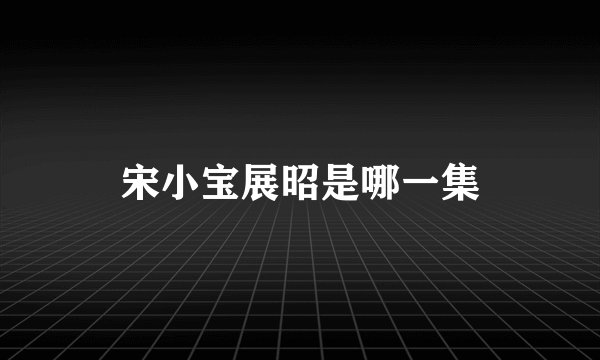 宋小宝展昭是哪一集