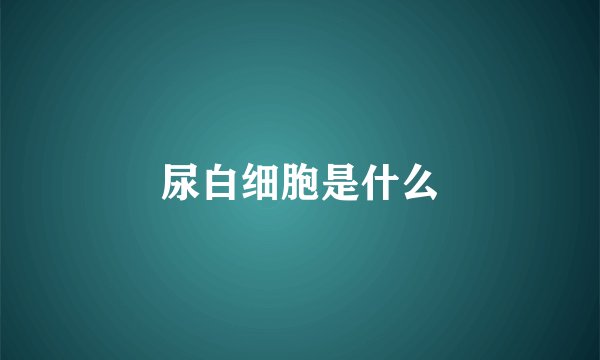 尿白细胞是什么