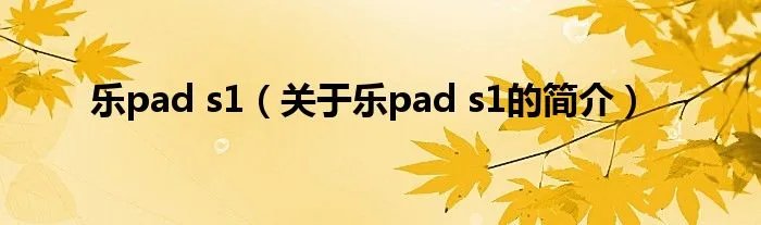 乐pad s1（关于乐pad s1的简介）