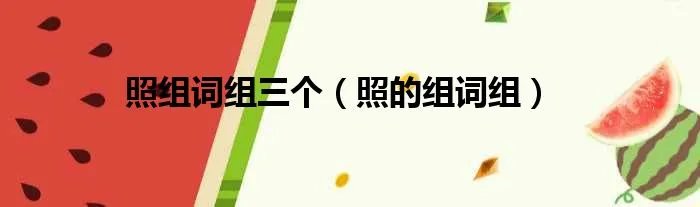 照组词组三个（照的组词组）